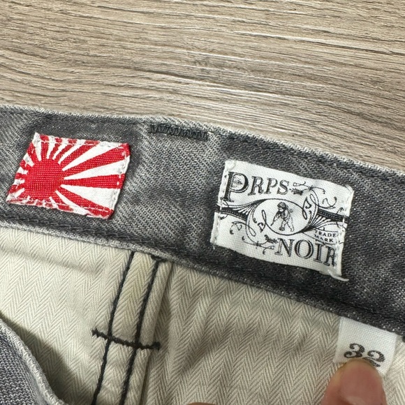 PRPS Noir Washed Grey Distressed Selvedged Denim Jeans Straight Japan 32x29.5 - Picture 2 of 15